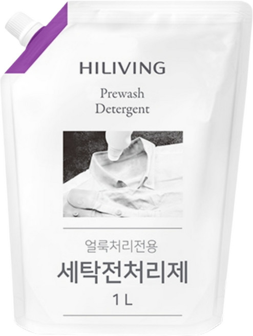 살림의 왕 하이리빙 세탁전처리제 1L x 2개 와이셔츠 소매 및 목부분 찌든때 얼룩제거 전용