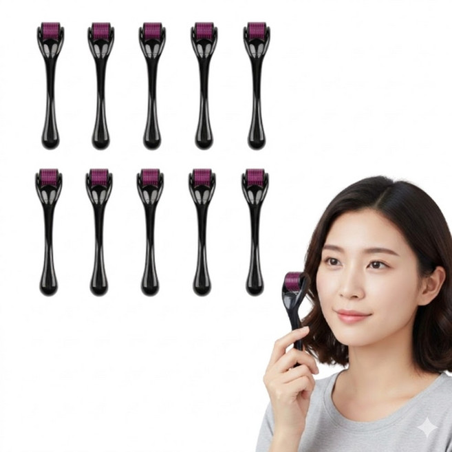 하늬무드 mts 더마롤러 일반형 0.25mm, 10개, 블랙