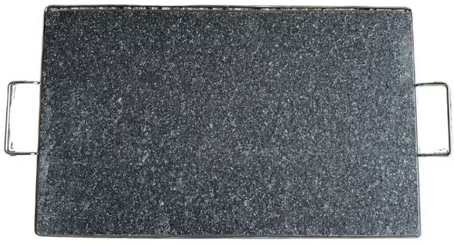 一方石 烤肉石板 無毒岩燒盤 戶外露營中秋燒烤煎肉鐵板, 1個, 27cm