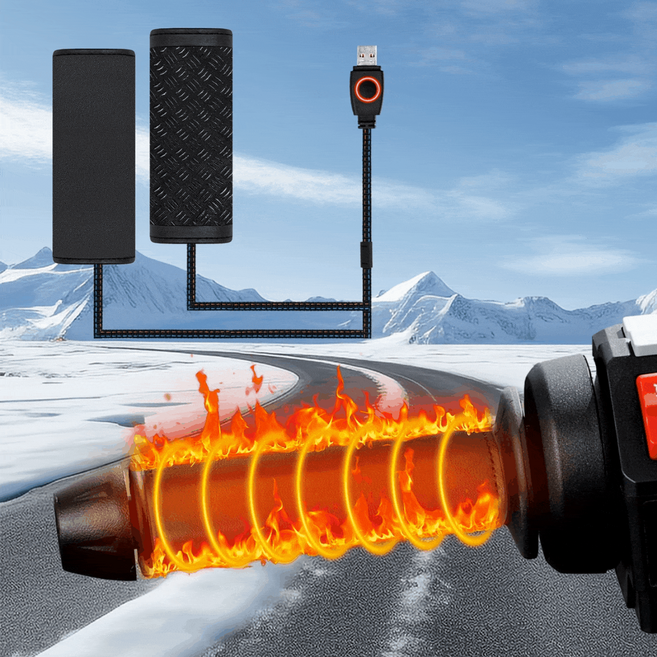 MuteCo 오토바이 그립 히터 USB타입 서라운드 그립 히터 급속 가열 3가지 온도 설정 미끄럼 방지 소재 방수 오토바이 자전거 스쿠터에 적합합니다 발열 방한용품, 블랙, 1세트