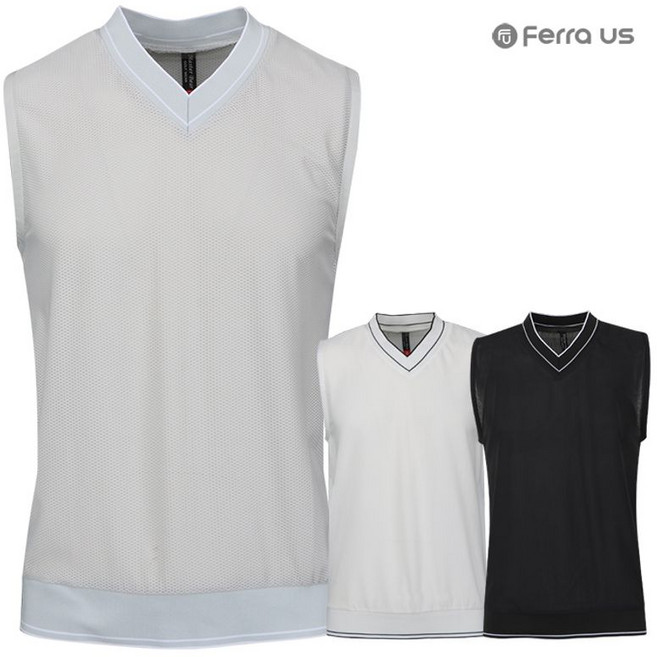 페라어스 남성 브이넥 매쉬 여름 골프조끼 CVM3MP8026