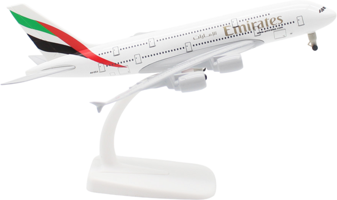 SHC 1:300 다이캐스트 장식용 모형 항공기 20cm + 보관파우치, 1개, 에미레이트항공 A380