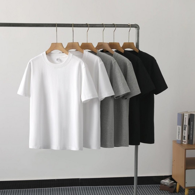 純棉素色圓領T恤 碳素磨毛 250G/m