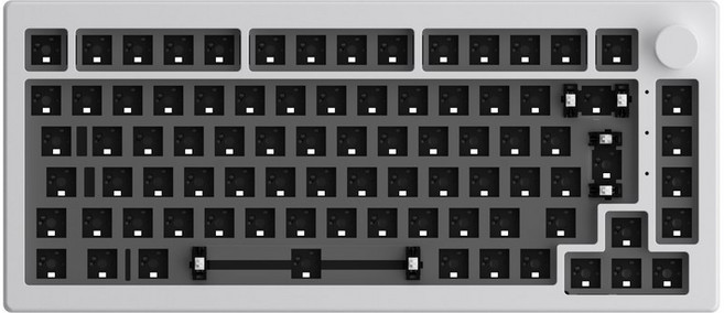 Akko 5075B VIA 키트 75 RGB 스왑 유선 4G BT 무선 기계식 게이밍 키보드 손잡이 가스켓, ISO Moonlight White, 4) ISO Moonlight White, 없음