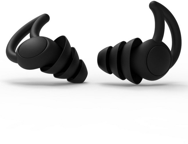 3중 소음차단 수면 귀마개 나노 실리콘 이어플러그 학습용, 1개, 블랙