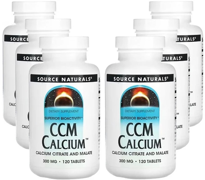 소스네츄럴스 CCM 칼슘 300mg 120 정, 120정, 6개 - 쿠팡