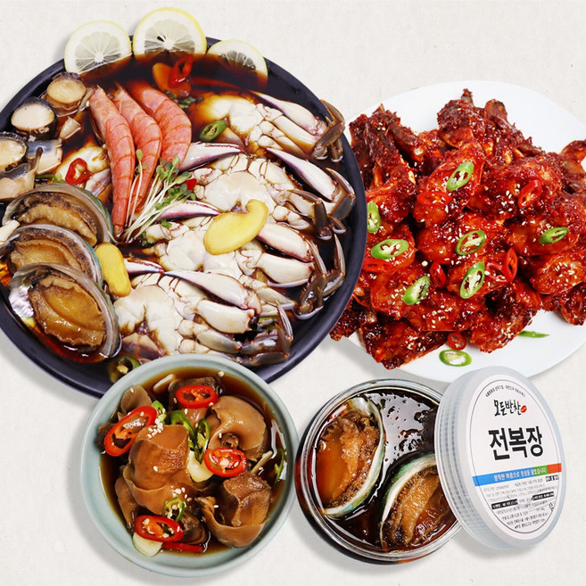 [모든반찬] 4종세트(모듬장+양념게장+전복장+소라장), 4개, 4.1kg
