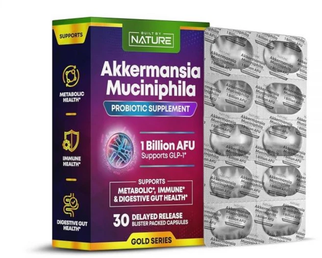 Built by Nature Akkermansia 프로바이오틱 – GLP-1 및 Akkermansia Muciniphila 보충제 - 포도당 지원 체중 감소 장 건강 - 최, Built by Nature Akkermansia 프로, 1개 - 쿠팡