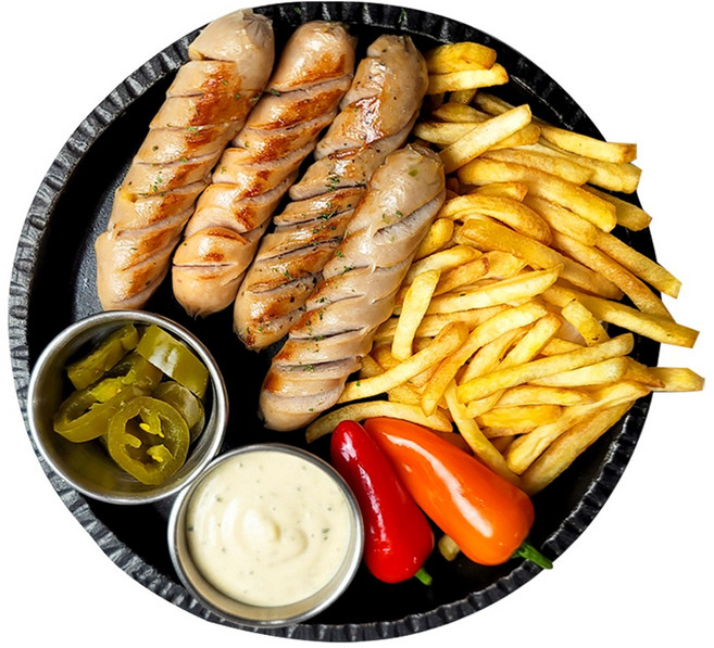 수제스타일 제주 흑돼지 모듬소시지 240g (치즈/후추/김치/청양고추맛 혼합), 3개