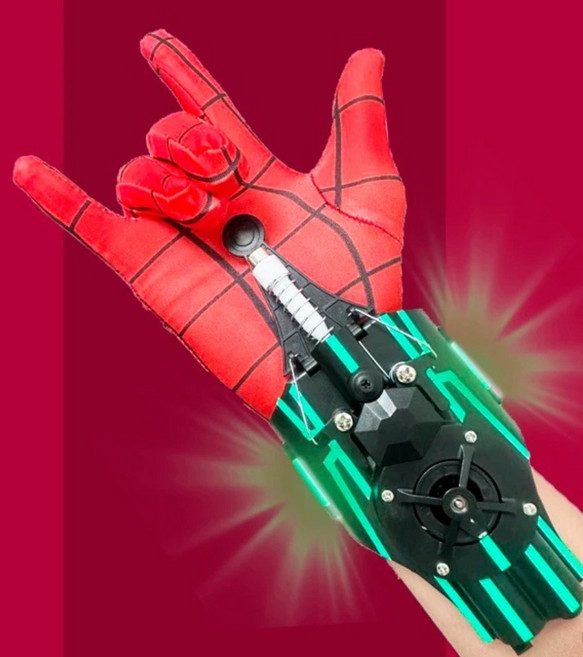 웹 런처 슈터 피터 파커 코스프레 소품 스파이더맨 웹슈터, 야광 조명 (블랙)