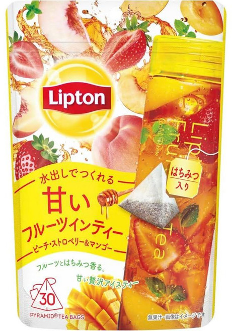 일본 립톤 후르츠 인 티 피치 스트로베리 망고 티백 30입