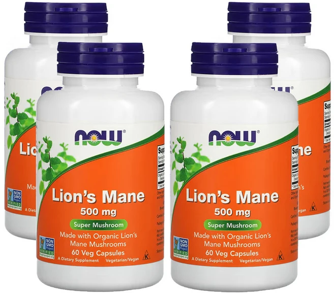 나우푸드 노루궁뎅이버섯 500mg 60베지캡슐, 4팩, 60정 - 쿠팡