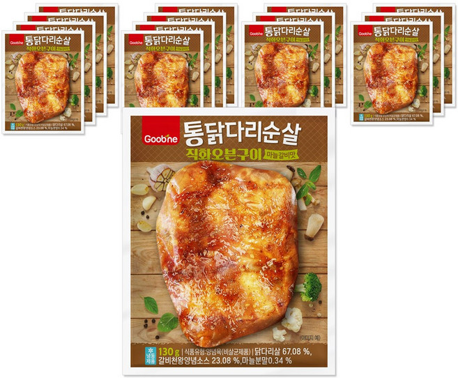 [굽네] 통닭다리순살 직화오븐구이 마늘갈비맛 130g, 15개