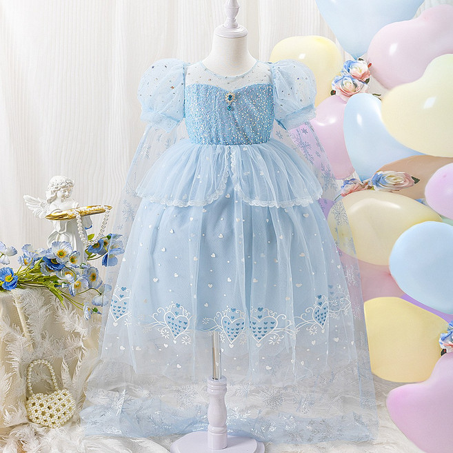 여아 레이스 샤 원피스 신데렐라 공주드레스 (망토포함)
