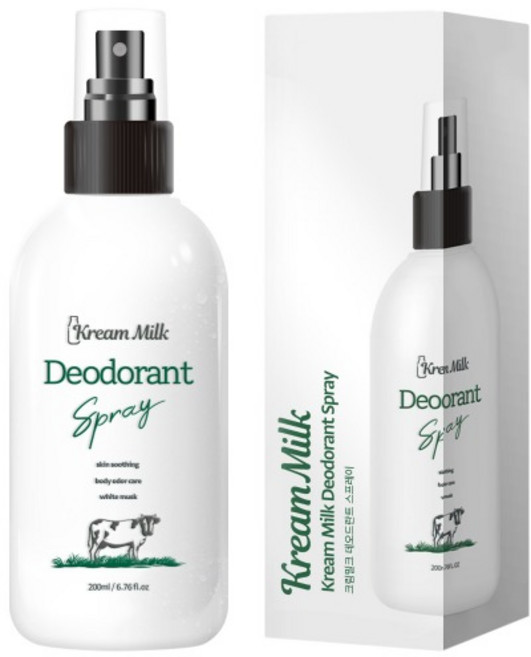 크림밀크 스프레이 화이트머스크향 데오드란트, 200ml, 1개