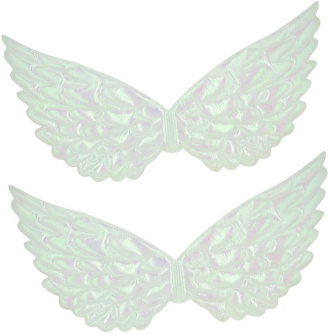 요정 천사 날개 파티 할로윈 코스튬 분장 소품, 2개, 펄 화이트
