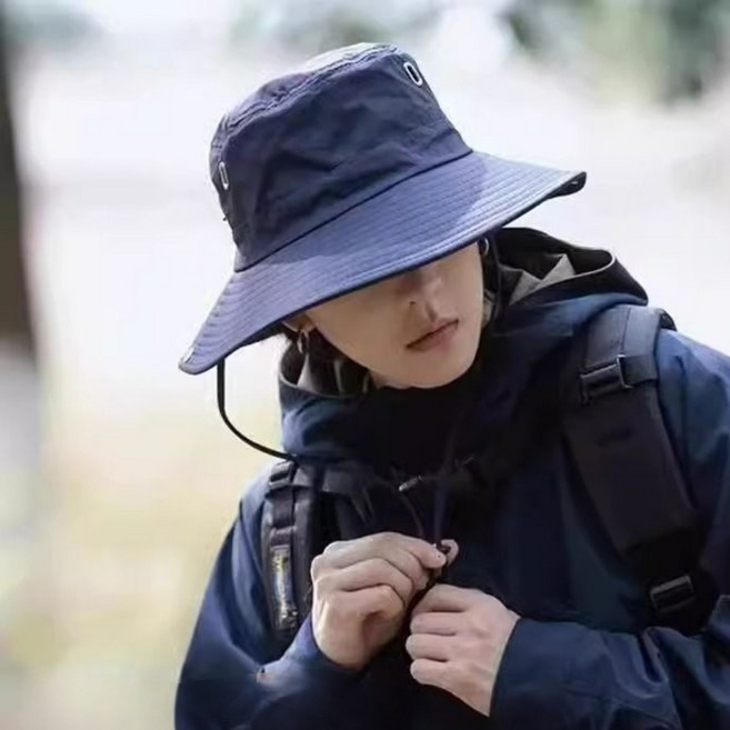 엘크로드 자외선차단 사파리 모자 남성 여성 버킷햇 등산 낚시, 네이비