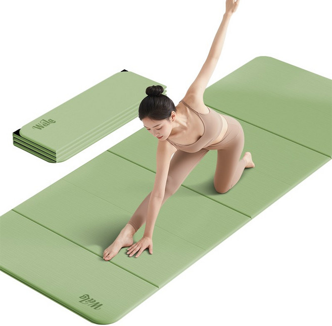 접이식 요가매트 두꺼운 TPE 10mm 층간소음 실내 운동매트, 1개, 그린 + 블랙