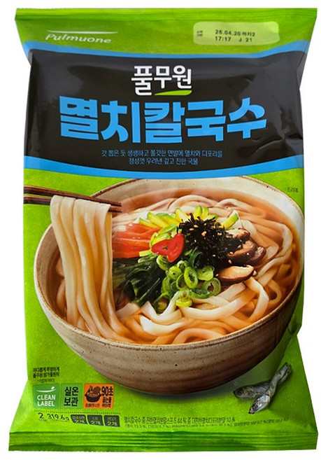 풀무원 멸치칼국수 2인분, 319.6g, 1개