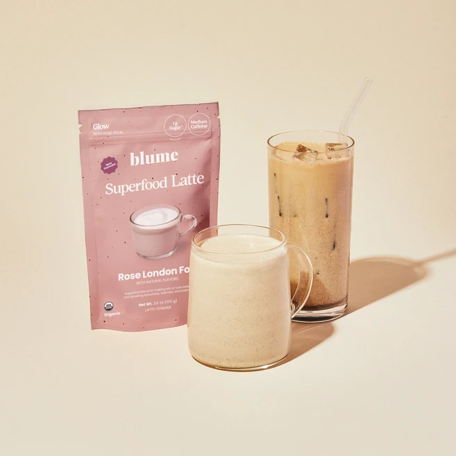 캐나다 블룸 blume 슈퍼푸드 라떼 파우더 로즈 런던 포그 125g 2개, 1개 - 쿠팡