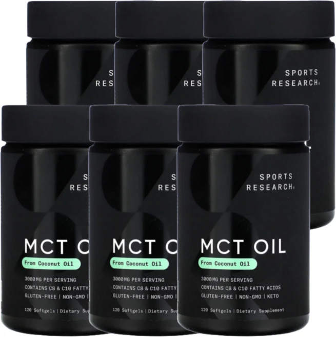 스포츠 리서치 MCT 오일 3000mg 120정 6통, 6개 - 쿠팡