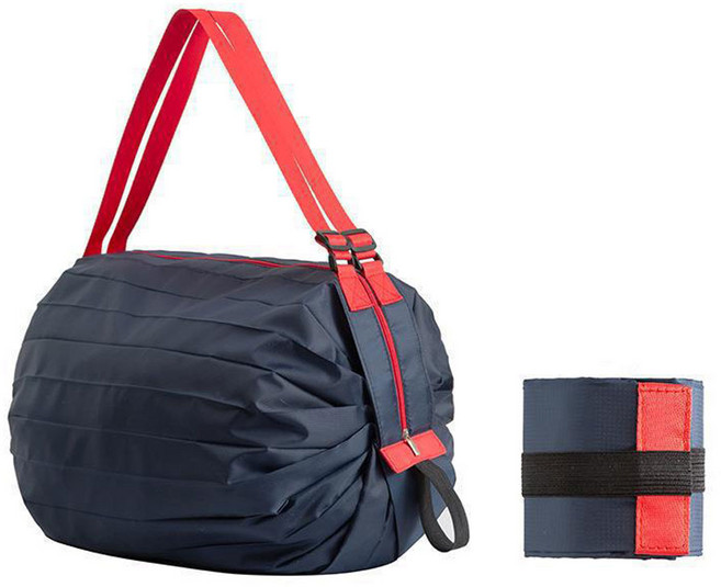 키친9단 휴대용 접이식 3초 장바구니, 네이비, 2개