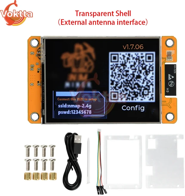 NMMiner 솔로 로터리 비트코인 해시레이트 1060KHs 암호화 채굴기용 ESP32 28인치 스마트 디스플레이 ESP32, 02 transparent 1