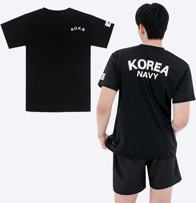 쿨링 해군 ROKN 반팔 티셔츠 - 군인 단체복 반티 운동회 체육대회 밀리터리 수영장 물놀이