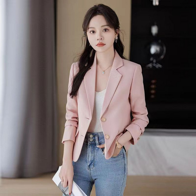 短款小個子西裝外套女早春季2025春秋休閒咖色小西服熱銷簡約百搭