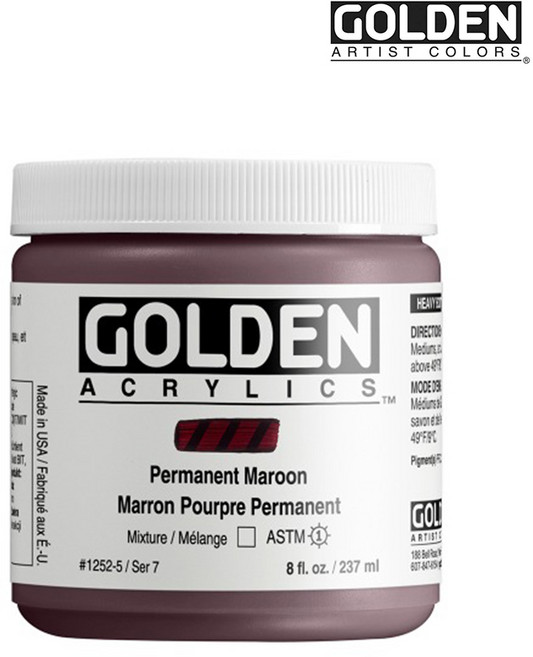 골든 아크릴물감 헤비바디 237ml S7 Permanent Maroon