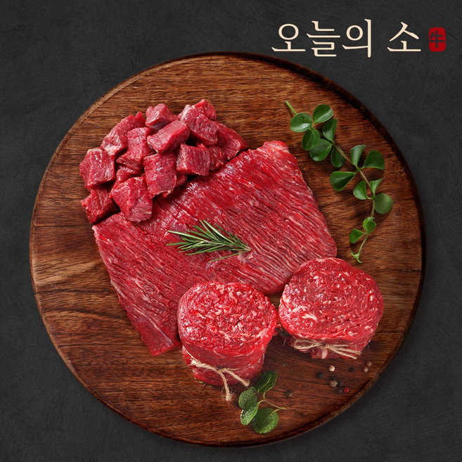 [오늘의소] 한우 1등급 정육모듬(불고기 400g+국거리 400g), 1개