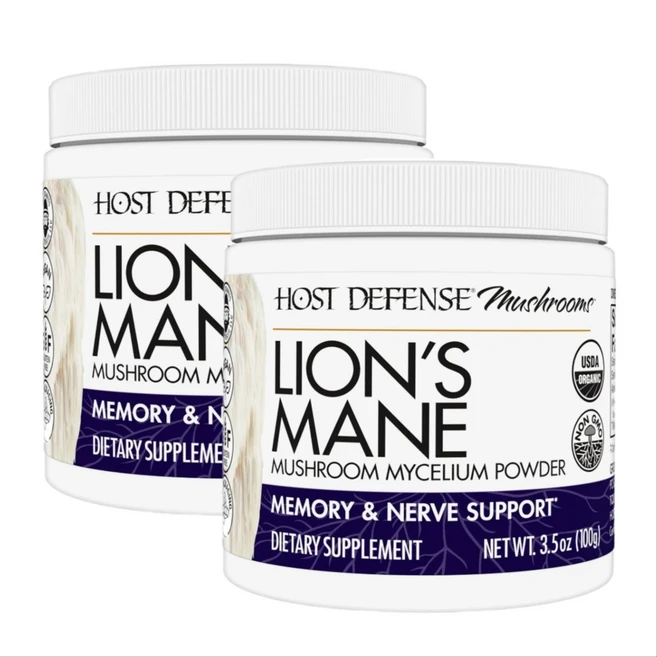 Host Defense 노루궁뎅이버섯 분말 100g 2통 펑키퍼팩티 호스트디펜스 버섯균사체 - 쿠팡