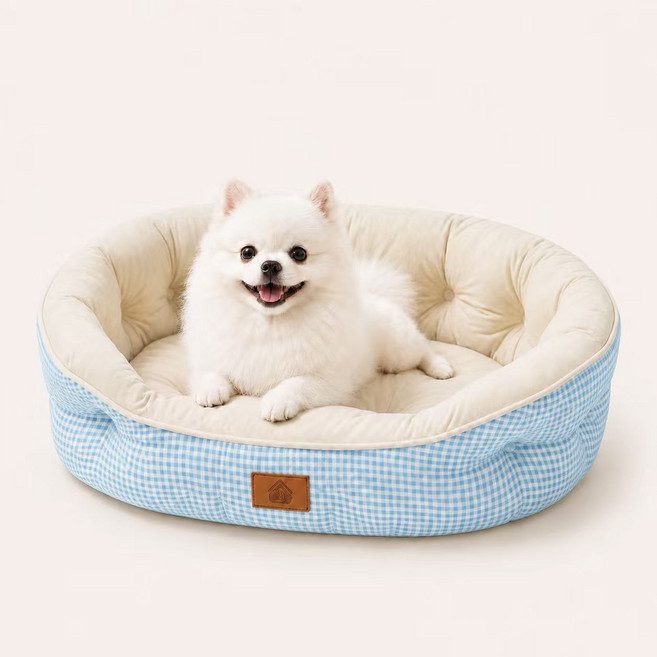4위 - WHH 사계절 폭신한 강아지 방석 고양이 쿠션 통세탁 펫베드, 1개, 블루