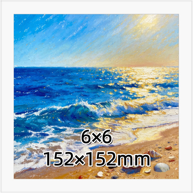 정사각 액자 프레임 정방형 액자틀 벽걸이 탁상용, 1개, 화이트