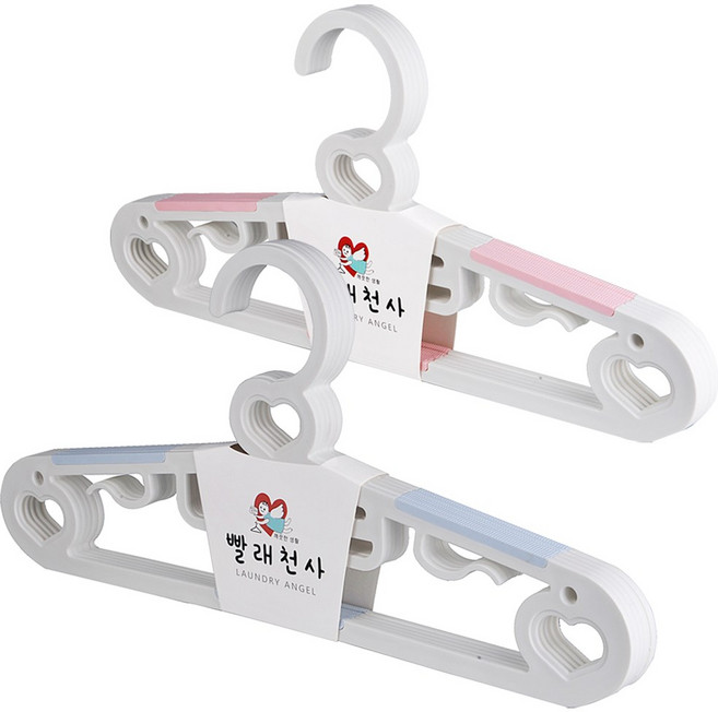 빨래천사 슬림 논슬립 옷걸이 핑크/블루 2color 5개, 블루, 5개 1세트