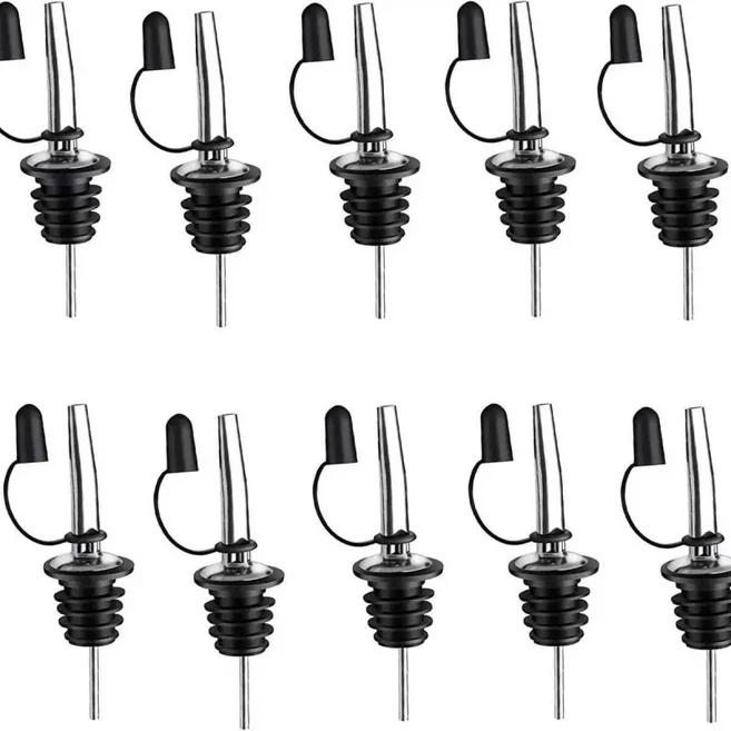 바 도구 와인 병 마개 캡 디스펜서 분무기 잠금 와인 푸어러 소스 노즐 주류 누출 방지 플러그 병 마개, 03 10PCS