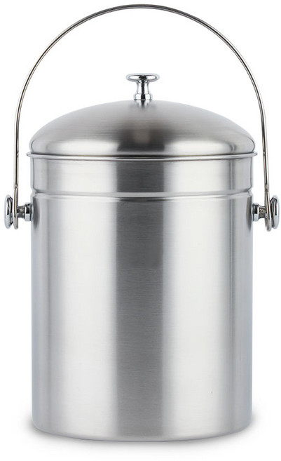 BU컴퍼니 스텐 음식물 쓰레기통 5L 음식물쓰레기 냄새차단 스테인리스, 1개