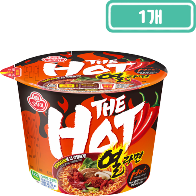 오뚜기 더 핫 열라면 용기 105g, 1개