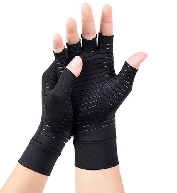 아이레노 압박 반장갑 손가락 구멍 손목 보호대 관절 지지 탄성 밴드 사무용 운동용 반장갑, 1개