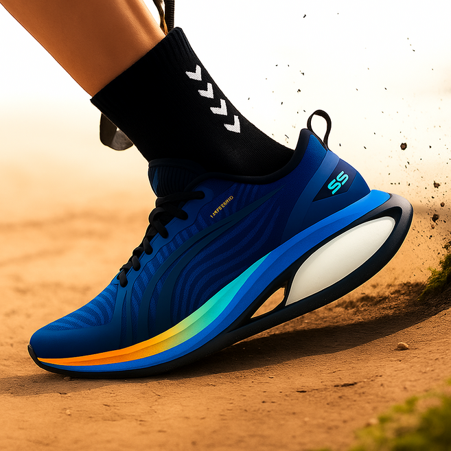 모나트 남성용 스포츠 이중 쿠션 중목 러닝 양말, 블랙, 3개