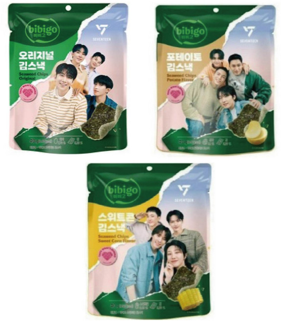 김부각 스낵 Cj 비비고 칩 3종세트(오리지널 포테이토 스위트콘)40g 각2개씩 총6개, 40g, 2세트