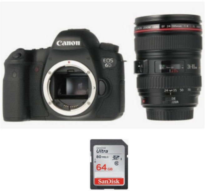 미)캐논 EOS 6D+EF24-105mm L렌즈+64GB+리더기+포켓융 풀프레임