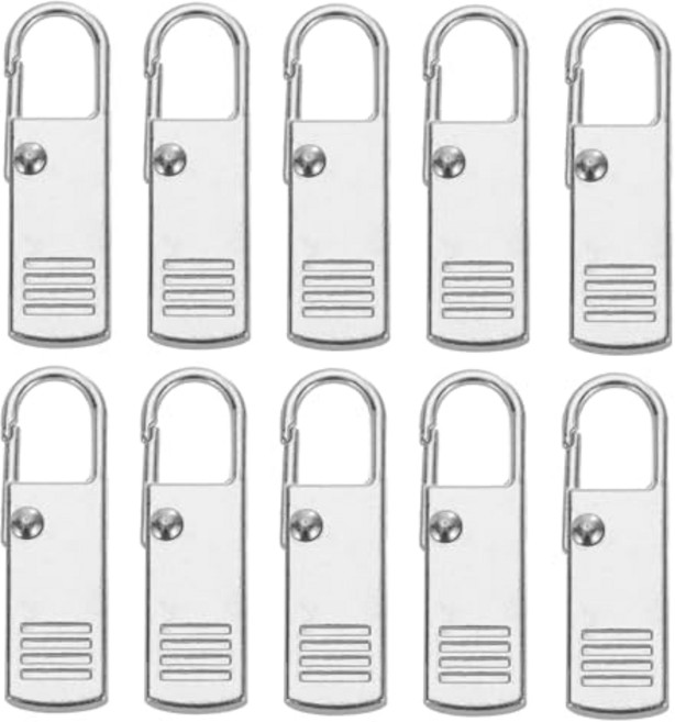 10개입 옷 가방 지퍼 손잡이 고리, 1세트, T298. Silver 10개