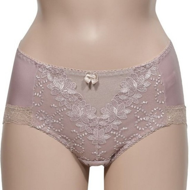 세련된 플라워 자수 레이스 맥시 여성 팬티 순면 통풍