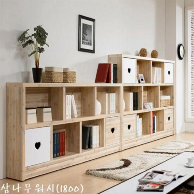 클레스 와이드 1500 거실 책장 다용도 장난감 책꽂이 전면 이케아 정리대 진열장 낮은 3단, 클레스와이드 1500 3단, 삼나무워시