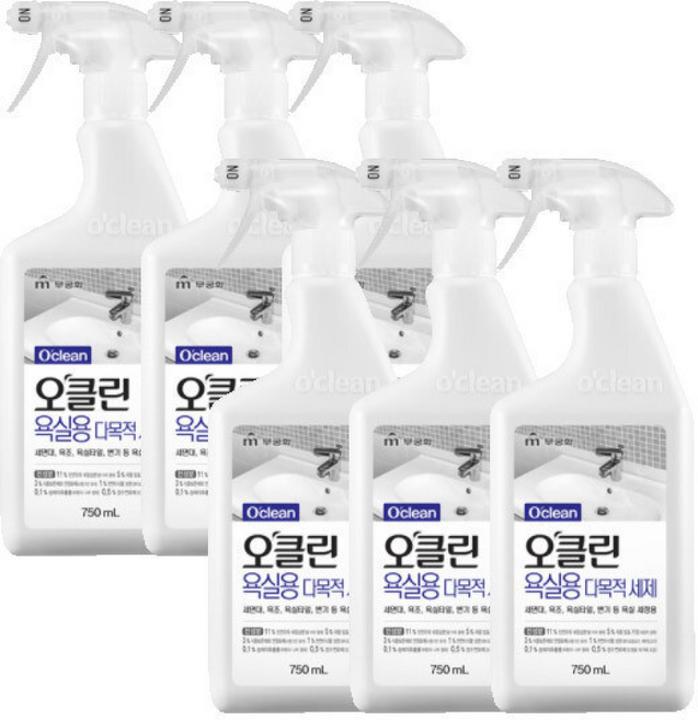 무궁화 오클린 다목적세제 욕실용 친환경, 6개, 750ml