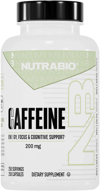 Nutrabio 咖啡因 200mg 膠囊, 1個, 250錠