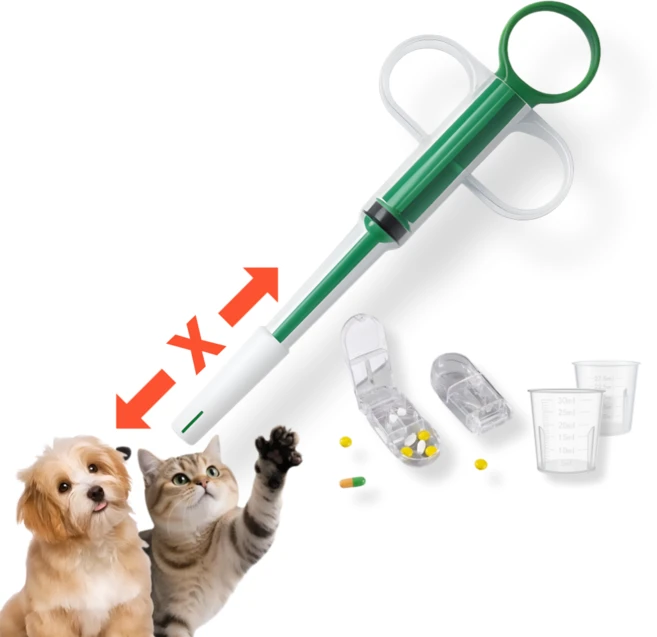 린어펫 강아지 고양이 올인원 일체형 투약기 키트, 1개, 그린 - 쿠팡