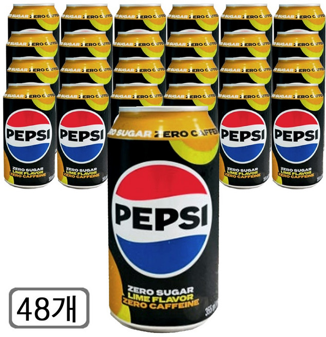 펩시 제로 슈거 라임향 제로 카페인, 355ml, 48개