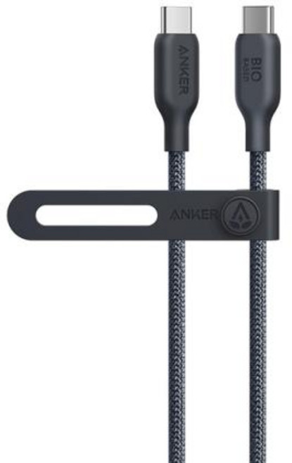 Anker 바이오 기반 나일론 브레이드 데이터 케이블 USB-C 투 USB-C 케이블 아이폰 15 아이패드 프로 맥북 안드로이드용 환경적 케이블 240W, 6ft_Black | 1, 1개, 1) 블랙 - 6 피트